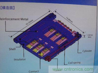 山一電機MicroSIM卡連接器結構設計圖