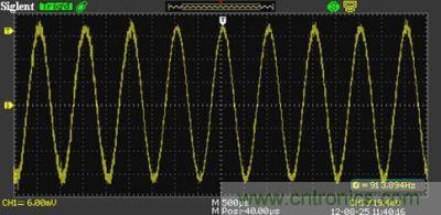 1KHz信號(hào)，測(cè)量值為913.894Hz