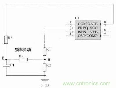 對于采用單顆鏡像電阻設(shè)定頻率，比如IR1150