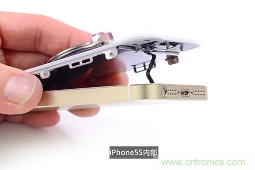 土豪金iPhone 5S拆解：內(nèi)部結(jié)構(gòu)升級(jí)，維修難度增加