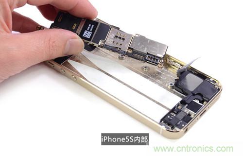 土豪金iPhone 5S拆解：內(nèi)部結(jié)構(gòu)升級(jí)，維修難度增加