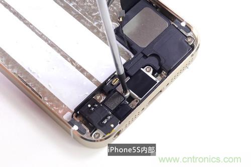 土豪金iPhone 5S拆解：內(nèi)部結(jié)構(gòu)升級(jí)，維修難度增加