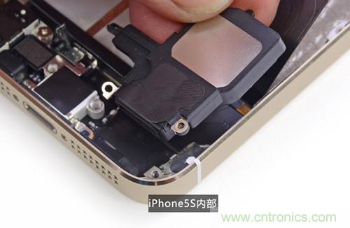 土豪金iPhone 5S拆解：內(nèi)部結(jié)構(gòu)升級(jí)，維修難度增加