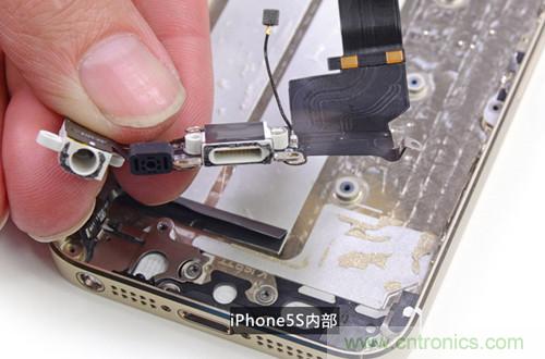 土豪金iPhone 5S拆解：內(nèi)部結(jié)構(gòu)升級(jí)，維修難度增加