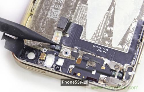 土豪金iPhone 5S拆解：內(nèi)部結(jié)構(gòu)升級(jí)，維修難度增加