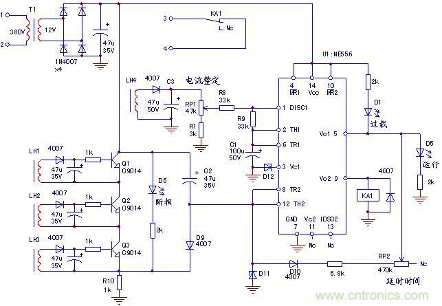 經(jīng)典的電動機(jī)保護(hù)器電路分析實例