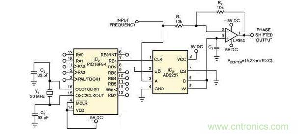 PIC16F84設(shè)置AD5227數(shù)字電位器的電阻精確控制有關(guān)模擬輸入的輸出移相