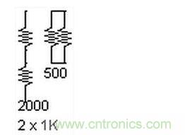 兩個電阻，兩種組合。這個很簡單。