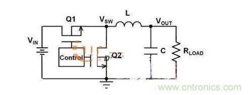同步降壓轉(zhuǎn)換器電路圖。