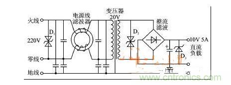 微機(jī)電源部分原理圖