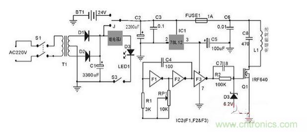 無(wú)線電能發(fā)送單元電路圖