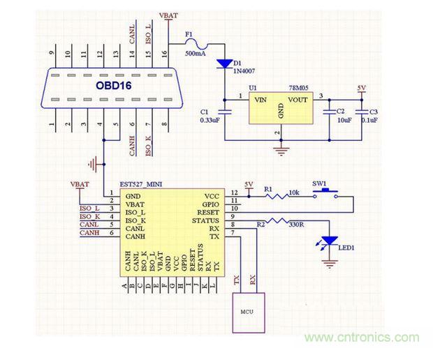 OBD16模塊電路