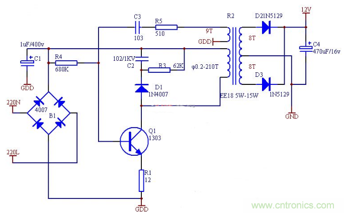 六款簡單的開關(guān)電源電路設計，內(nèi)附原理圖詳解