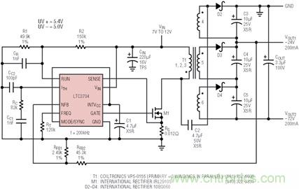 具有負反饋引腳和用于負輸出電源的高性能、單端控制器IC