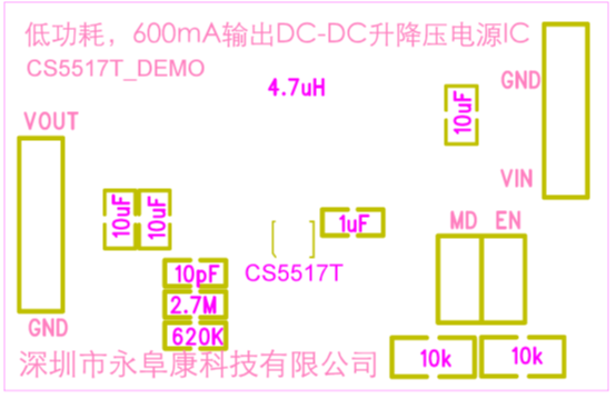 如何運(yùn)用升降壓芯片CS5517實(shí)現(xiàn)鋰電池穩(wěn)定輸出3.3V/3.6V（1.2-5V）的電壓？