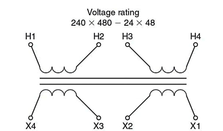 具有雙電壓額定值的變壓器配置